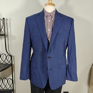 Lauren‎ Ralph Lauren Men's Sport Coat Blazer Navy Natural Wool Stretch Size 44R